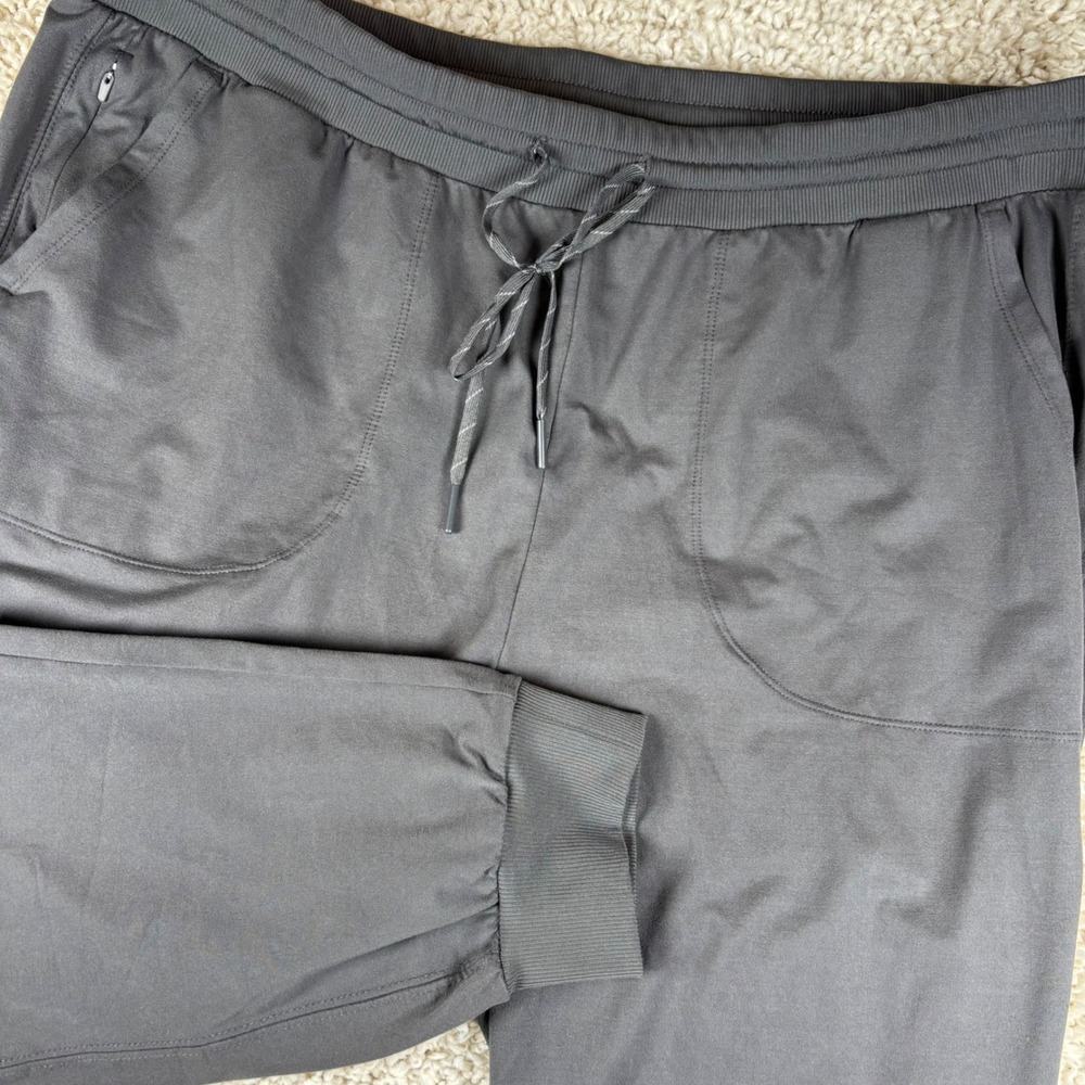 Zella Womens Jogger Pants XL Gray Drawstring Pockets Stretch Cuffed Athleisure